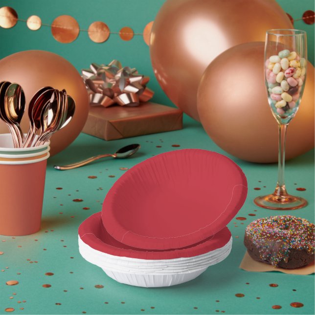 Captivating Red Background White Border Design Paper Plate (Multi)