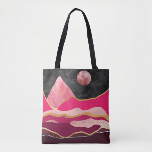 Captivating Style Pink abstract mountain landscape Tote Bag