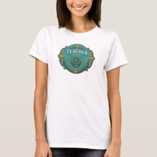 Captivating Teal TEACH MODE OFF Art Composition T-Shirt