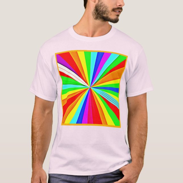Captivating Vibrant Hues Colourful Pattern T-Shirt (Front)
