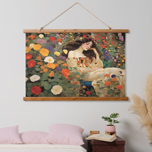 Captivating Vintage Cottage Landscape Impressionis Hanging Tapestry (Bedroom)