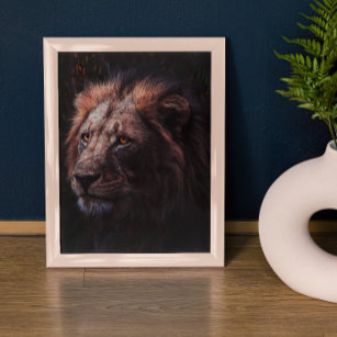 Captivating Wildlife of a Fierce Lion Poster