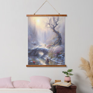 Captivating Winter Wonderland Landscape Art Hanging Tapestry