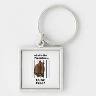 Captive Animal Bear Asking Freedom Animal Rescuer Key Ring