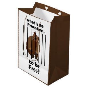 Captive Animal Bear Asking Freedom Animal Rescuer Medium Gift Bag