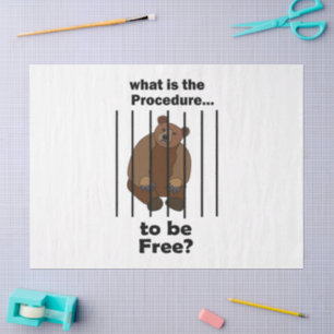 Captive Animal Bear Asking Freedom Animal Rescuer Tissue Paper