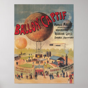 Captive Balloon Rides at a Exposition Poster
