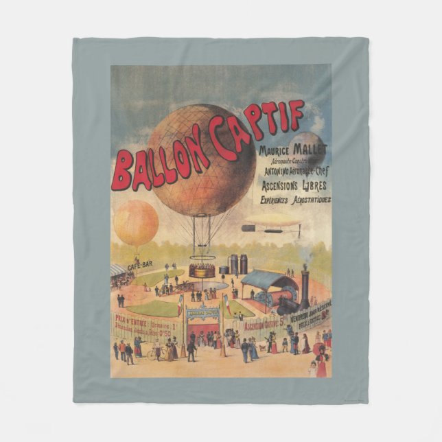 Captive Balloon Rides at a Exposition Poster Fleece Blanket (Front)