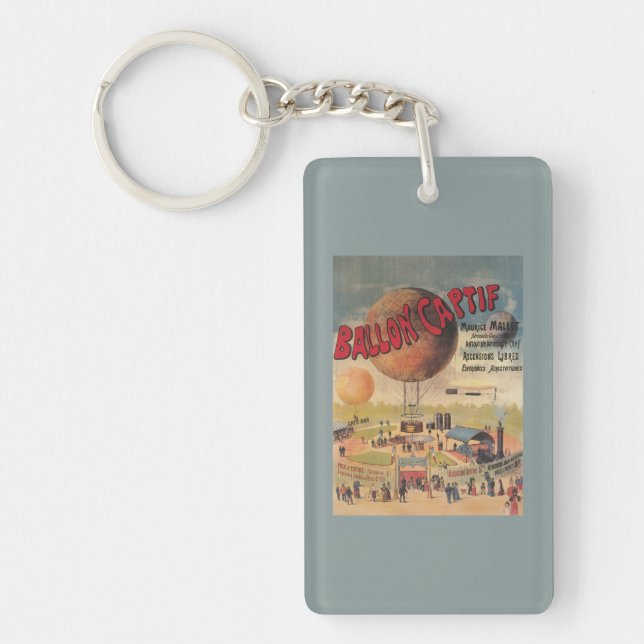 Captive Balloon Rides at a Exposition Poster Key Ring (Front)