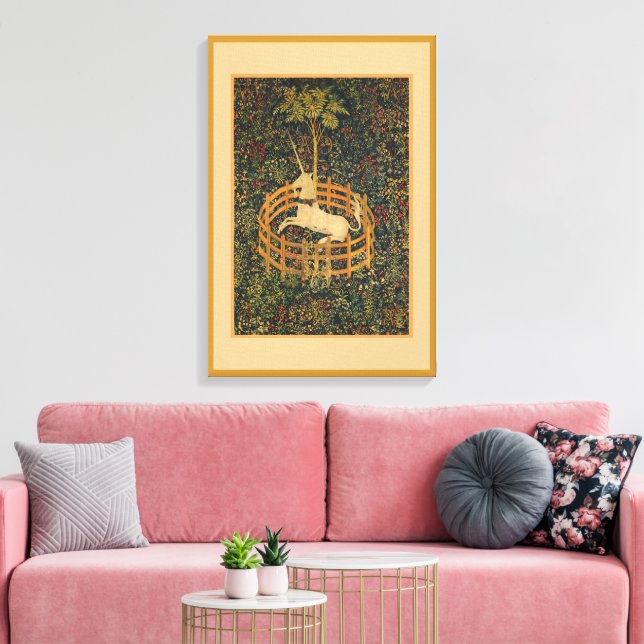 Captive Unicorn Stretched Canvas Print (Insitu(LivingRoom))