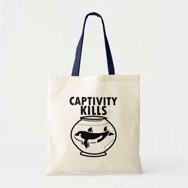 Captivity Kills free the orca whales bag (Front)