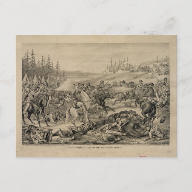 Capture and Death of Sitting Bull December 15 1890 Postcard (Front)