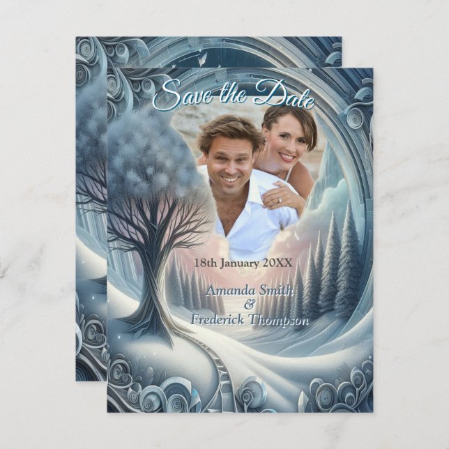 Capture Art Winter Scene & Snow and Ice Crystals Announcement (Front/Back)