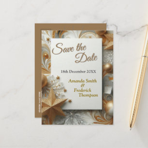 Capture Art Winter Scene & Snow and Ice Crystals Announcement Postcard