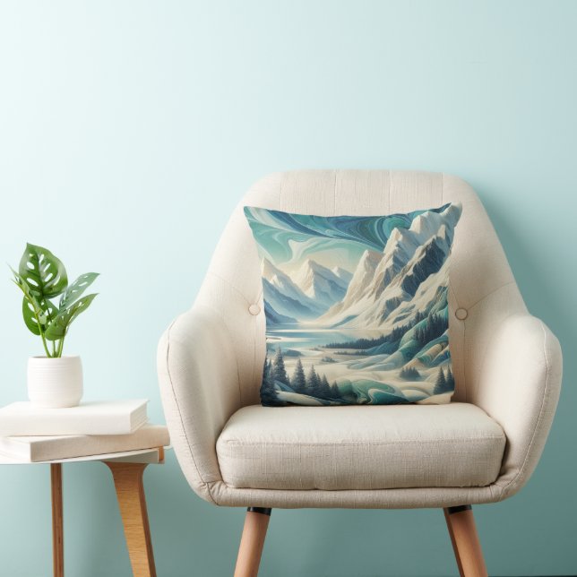 Capture Art Winter Scene & Snow and Ice Crystals Cushion (Chair)