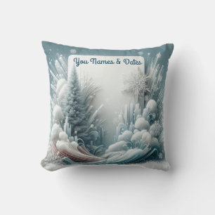 Capture Art Winter Scene & Snow and Ice Crystals Cushion