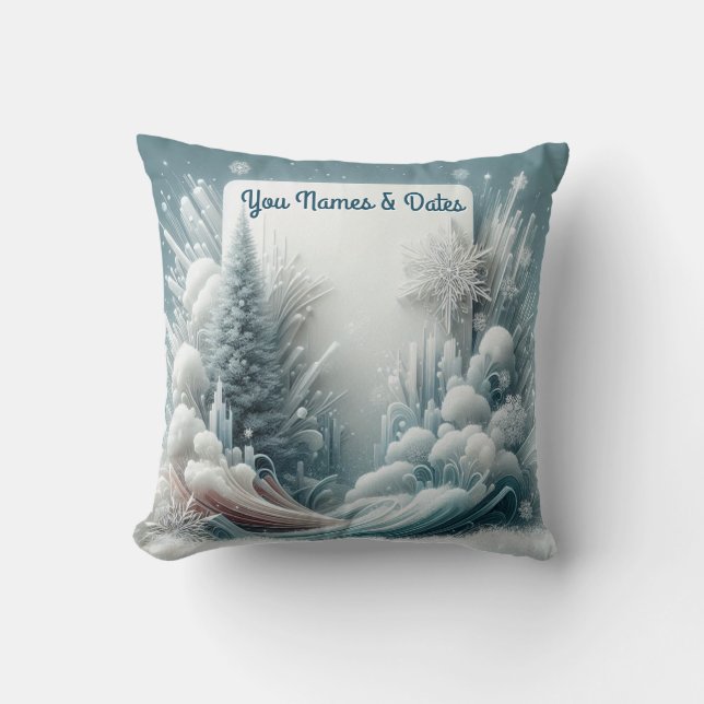 Capture Art Winter Scene & Snow and Ice Crystals Cushion (Front)