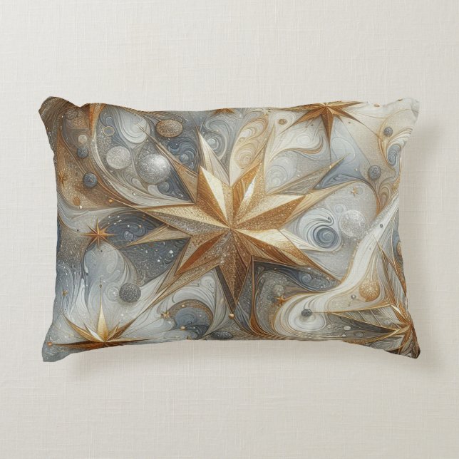 Capture Art Winter Scene & Snow and Ice Crystals Decorative Cushion (Front)