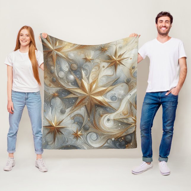 Capture Art Winter Scene & Snow and Ice Crystals Fleece Blanket (In Situ)