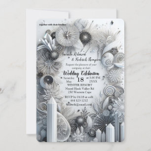 Capture Art Winter Scene & Snow and Ice Crystals Invitation