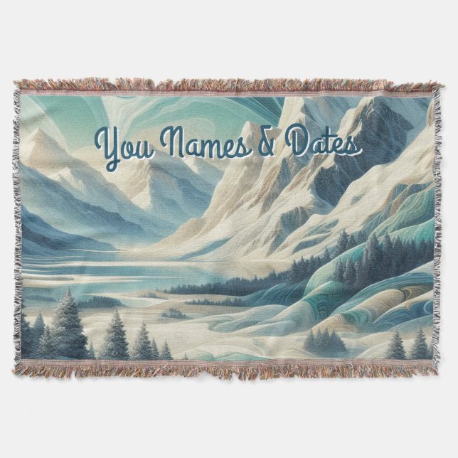 Capture Art Winter Scene & Snow and Ice Crystals Throw Blanket (Front)