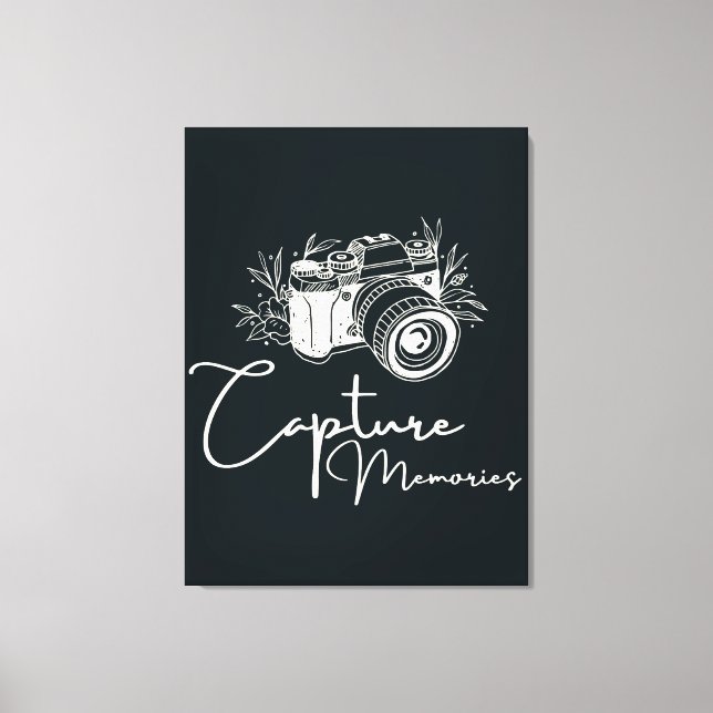 Capture Memories Photography Quote Canvas Print (Front)