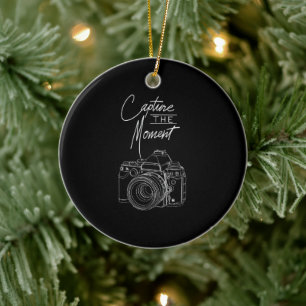 Capture Moment Camera Photography Photographer. Ceramic Tree Decoration