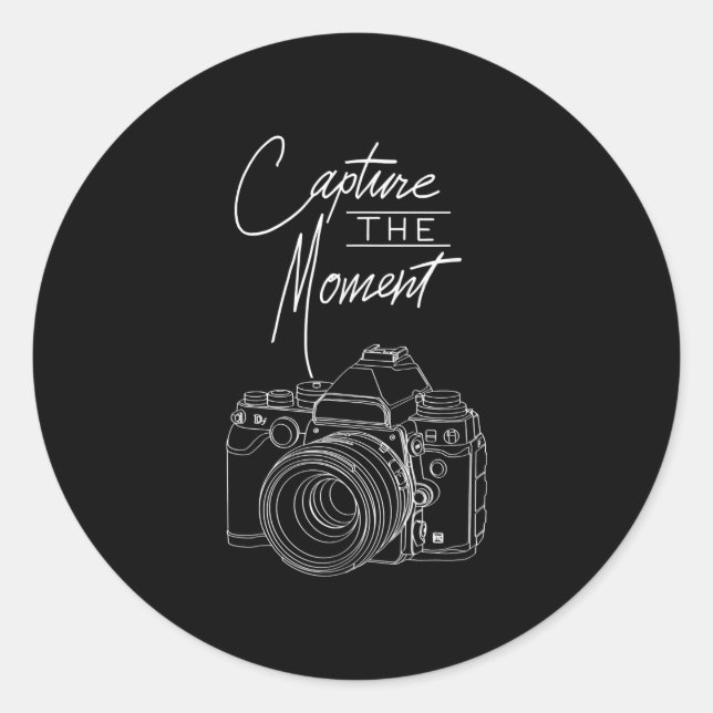 Capture Moment Camera Photography Photographer Classic Round Sticker (Front)