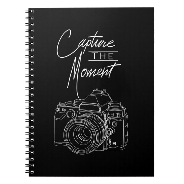 Capture Moment Camera Photography Photographer Notebook (Front)