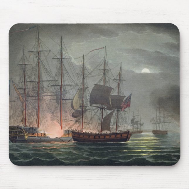 Capture of La Desiree, July 7th 1800, from 'The Na Mouse Mat (Front)