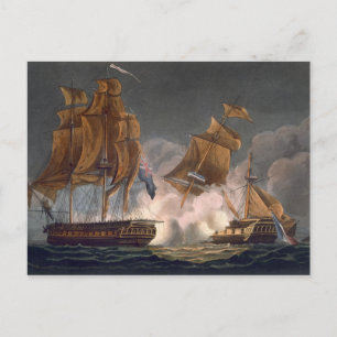 Capture of La Tribune, June 8th 1796, engraved by Postcard