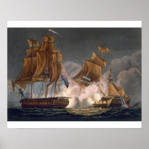 Capture of La Tribune, June 8th 1796, engraved by Poster