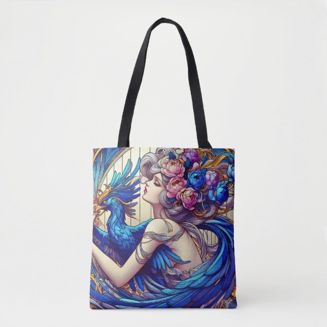 Capture of the Blue Phoenix Tote Bag (Front)
