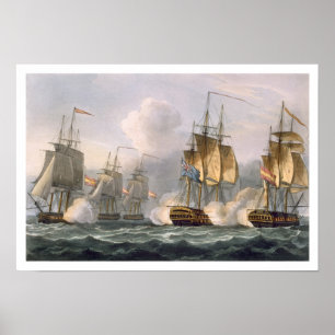 Capture of the Dorothea, July 15th 1798, engraved Poster