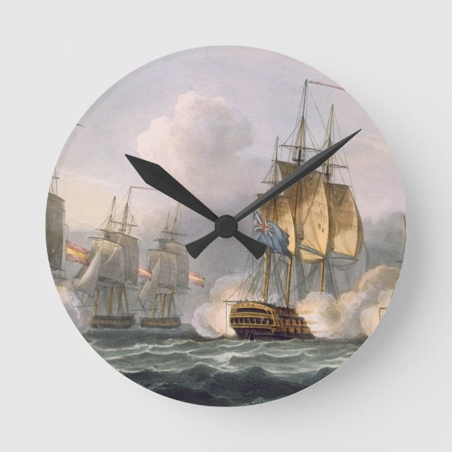 Capture of the Dorothea, July 15th 1798, engraved Round Clock (Front)