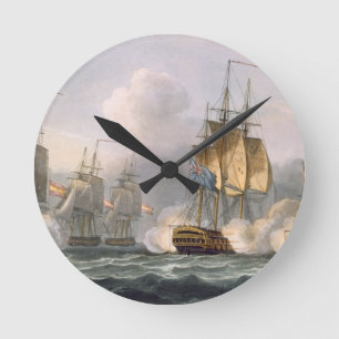 Capture of the Dorothea, July 15th 1798, engraved Round Clock