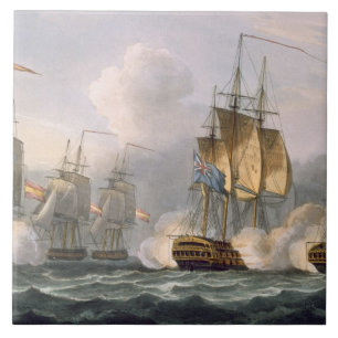Capture of the Dorothea, July 15th 1798, engraved Tile