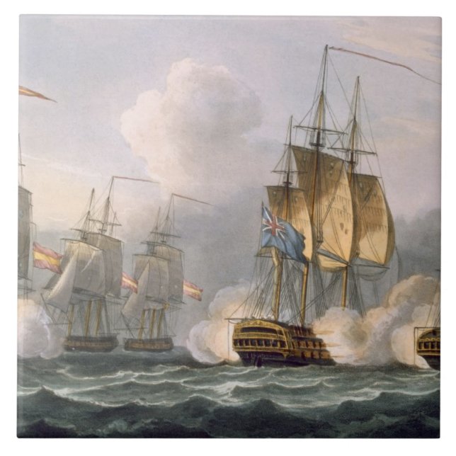 Capture of the Dorothea, July 15th 1798, engraved Tile (Front)