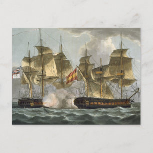 Capture of the Mahonesa, October 13th 1796, engrav Postcard