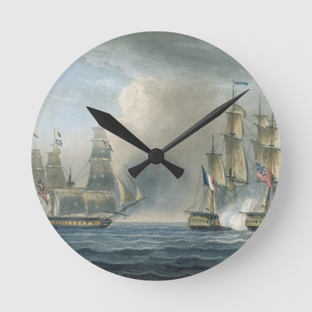 Capture of the Pomone by HMS Arethusa off Cuba in Round Clock (Front)