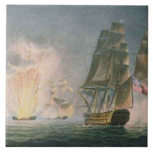 Capture of the Rivoli, 22nd February, 1812, engrav Tile