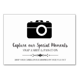 Capture our Moments Placecards Table Number