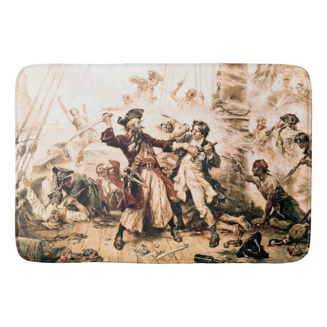 Capture, Pirate Blackbeard, Queen Anne's Revenge Bath Mat (Front)