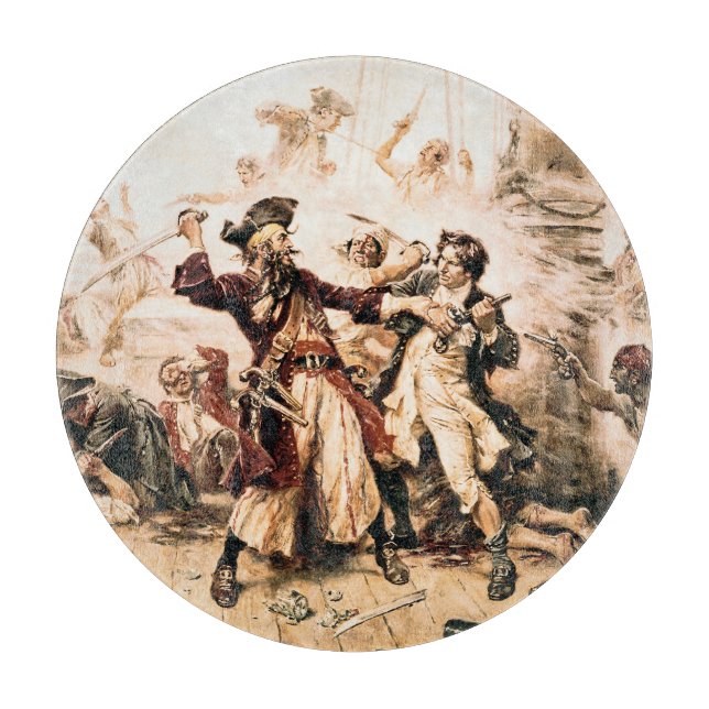 Capture, Pirate Blackbeard, Queen Anne's Revenge Cutting Board (Front)