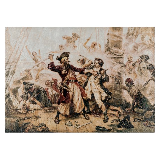 Capture, Pirate Blackbeard, Queen Anne's Revenge Cutting Board (Front)