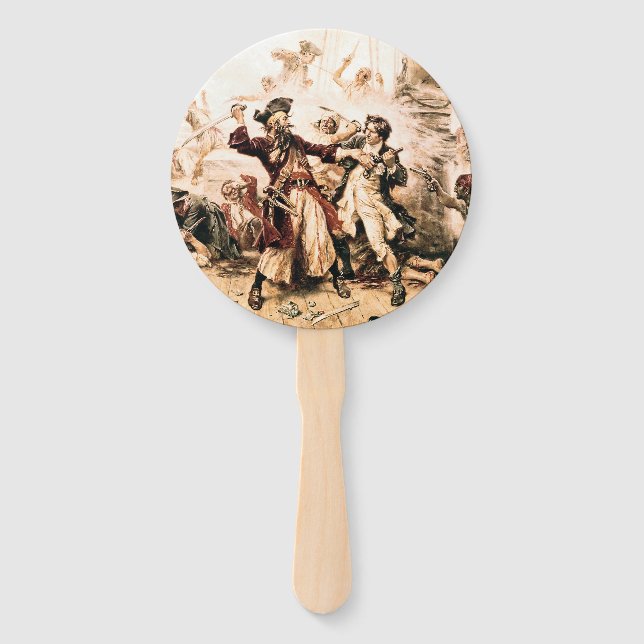 Capture, Pirate Blackbeard, Queen Anne's Revenge Hand Fan (Front)