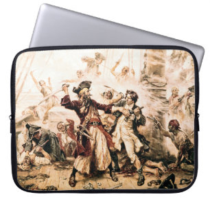 Capture, Pirate Blackbeard, Queen Anne's Revenge Laptop Sleeve
