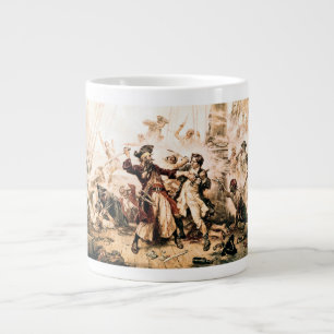 Capture, Pirate Blackbeard, Queen Anne's Revenge Large Coffee Mug