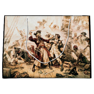 Capture, Pirate Blackbeard, Queen Anne's Revenge Large Gift Bag