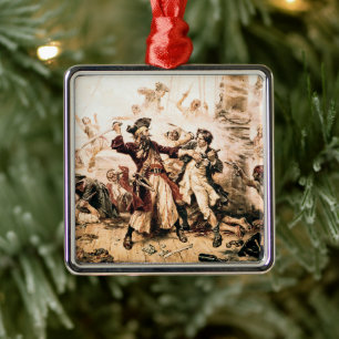 Capture, Pirate Blackbeard, Queen Anne's Revenge Metal Tree Decoration